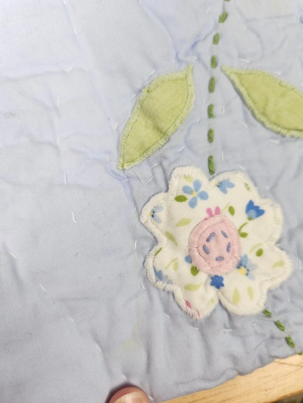 Pottery Barn Kids Vine Patchwork Crib/ Toddler Quilt 50x36 NOS Floral *Flaw*